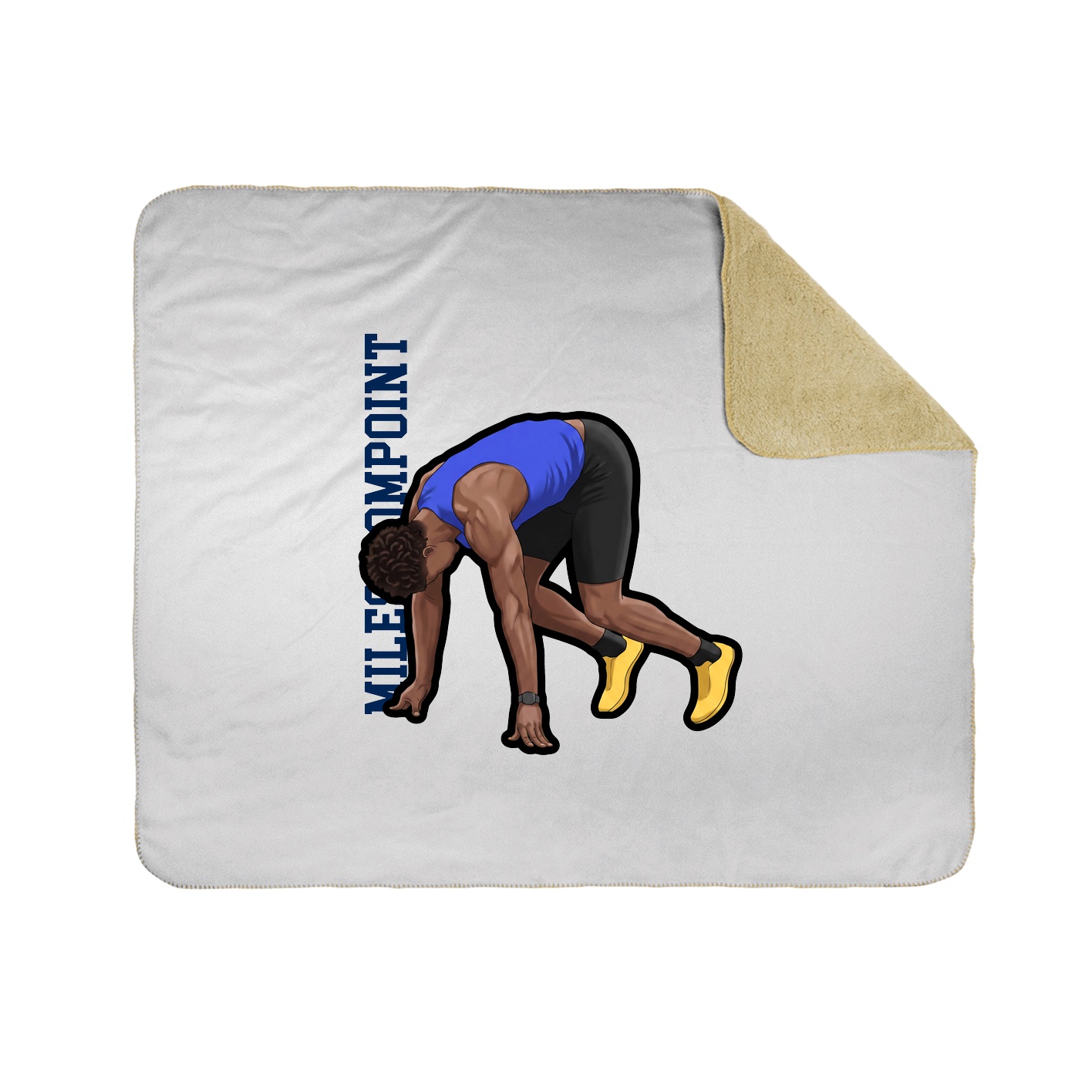Throw Blanket — Name Vertical in White