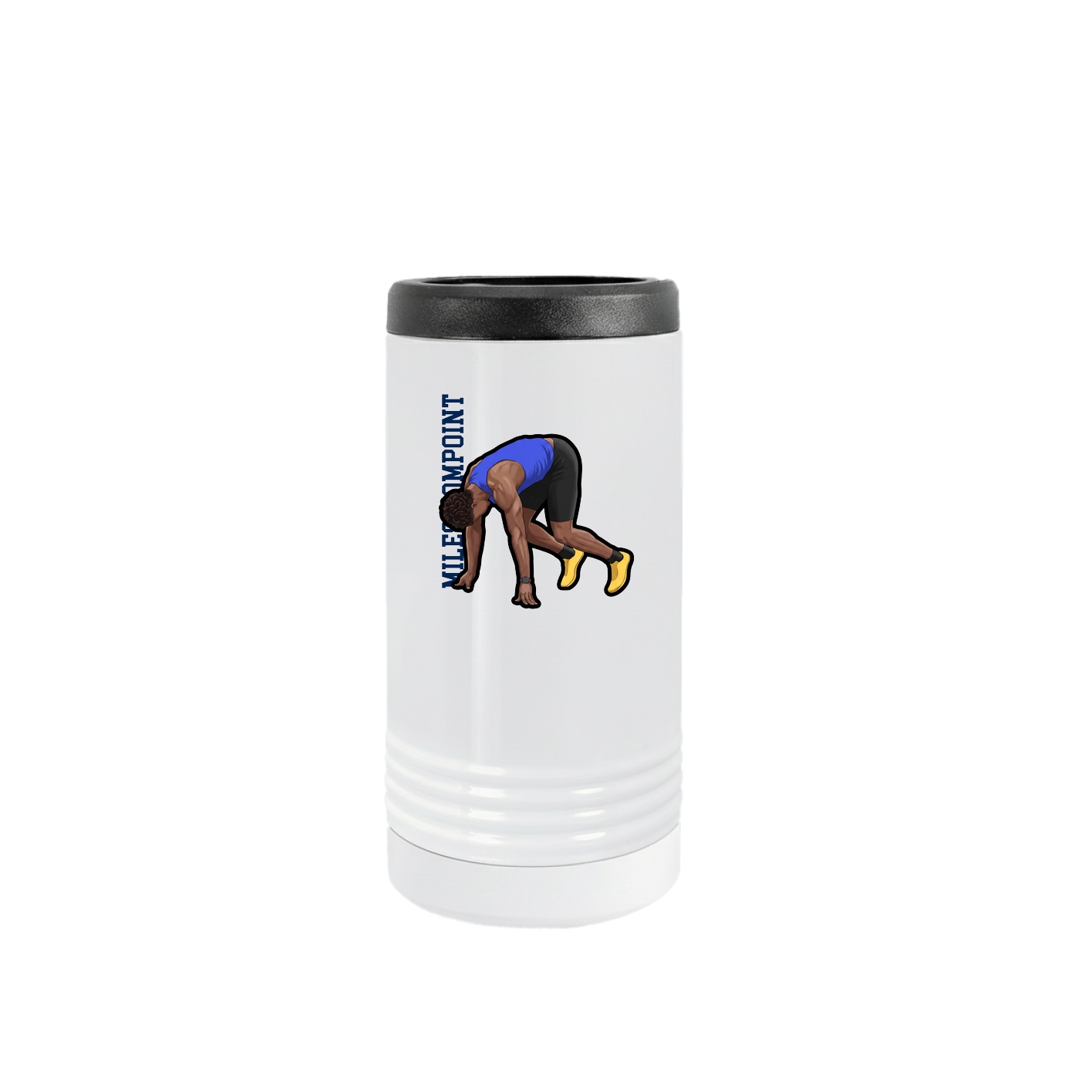 Slim Beverage Holder — Name Vertical in White