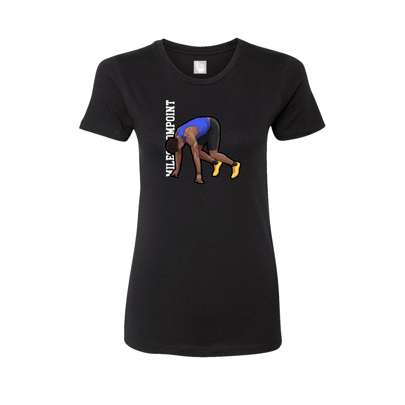 Fitted Women's Tee — Name Vertical in Black