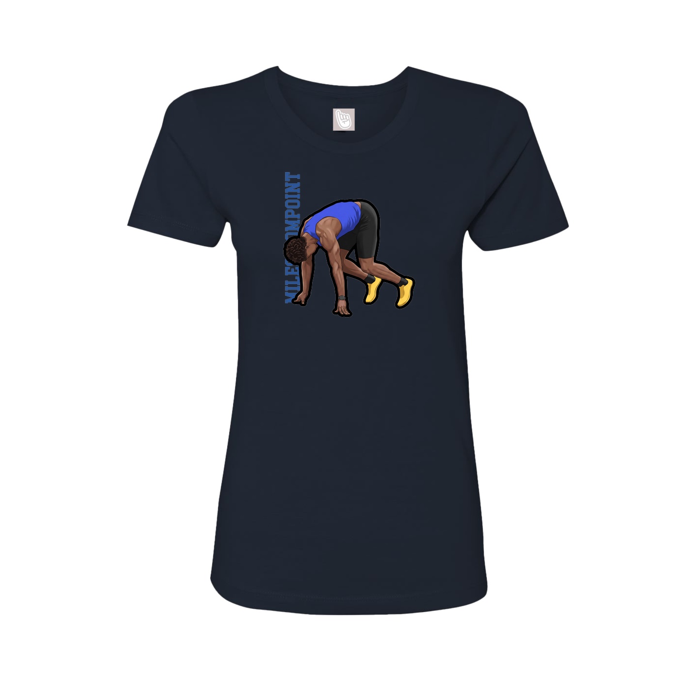 Womens Tee — Name Vertical in Navy