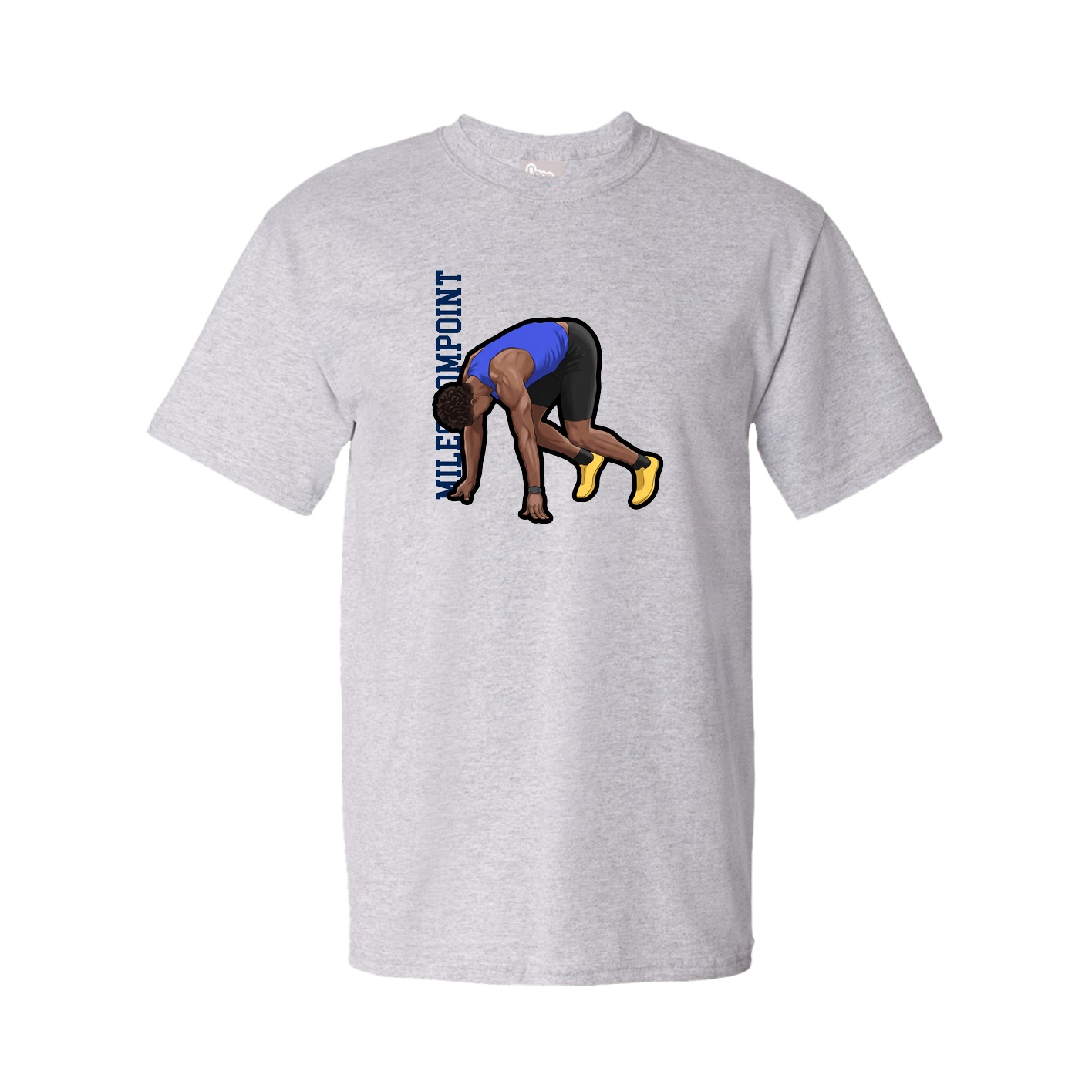 Youth Tee — Name Vertical in Grey