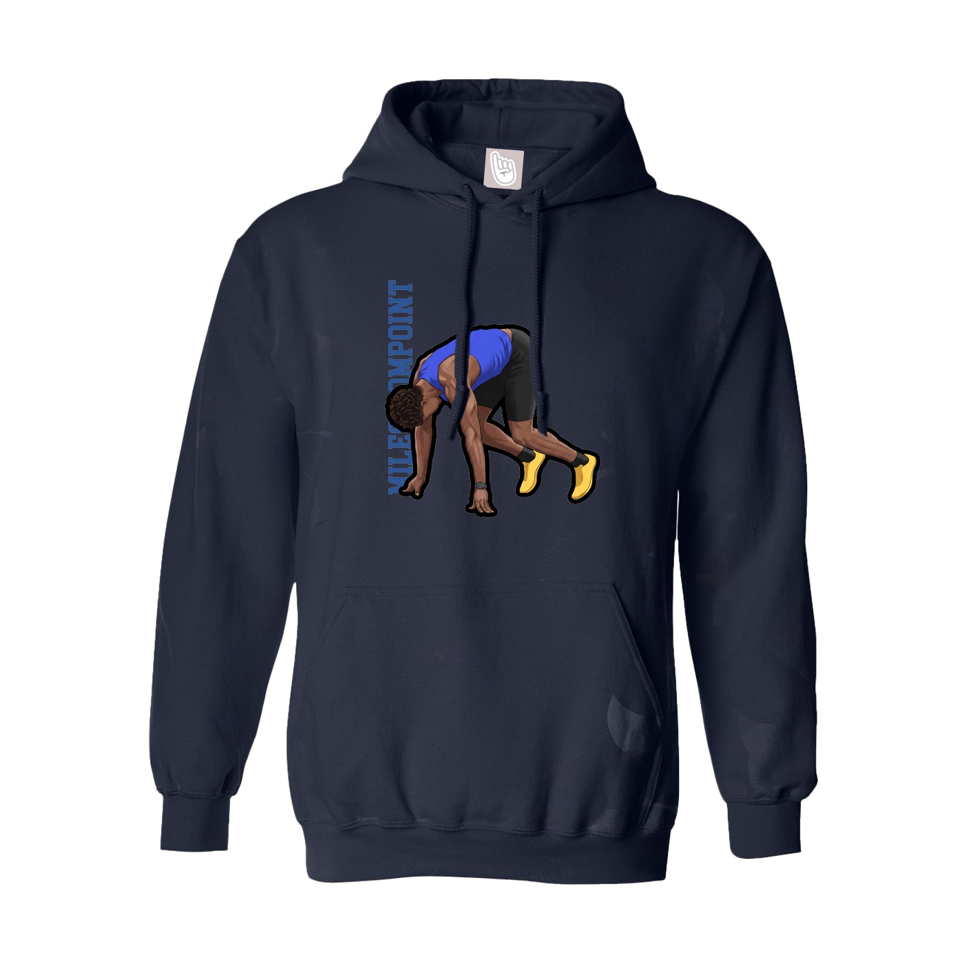 Hoodie — Name Vertical in Navy