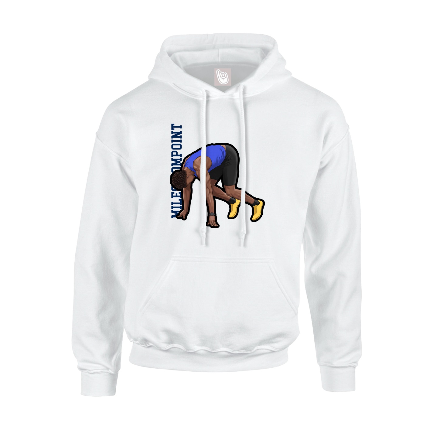 Youth Hoodie — Name Vertical in White