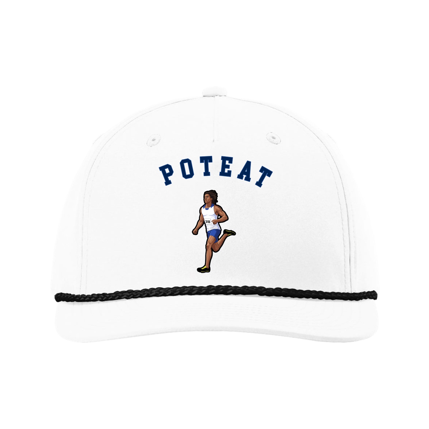 Five-Panel Classic Rope Cap — Shirsey Arch in White