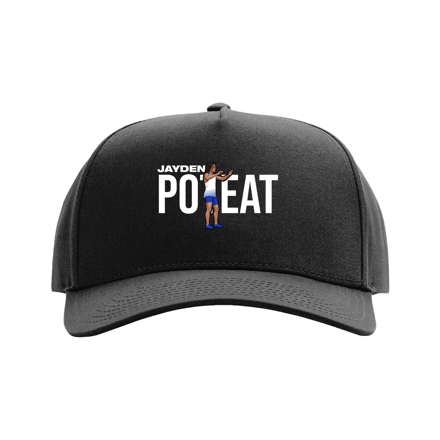 Full Fabric Five-Panel Champ Cap — Player Name in Black