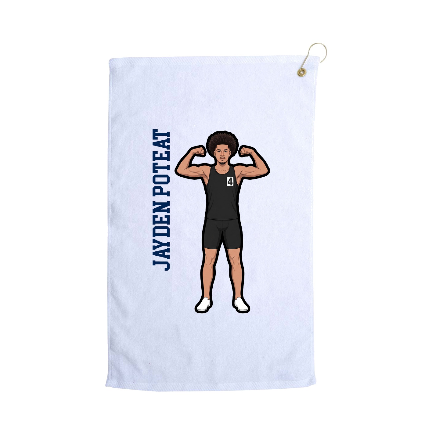 Golf Towel — Name Vertical in White