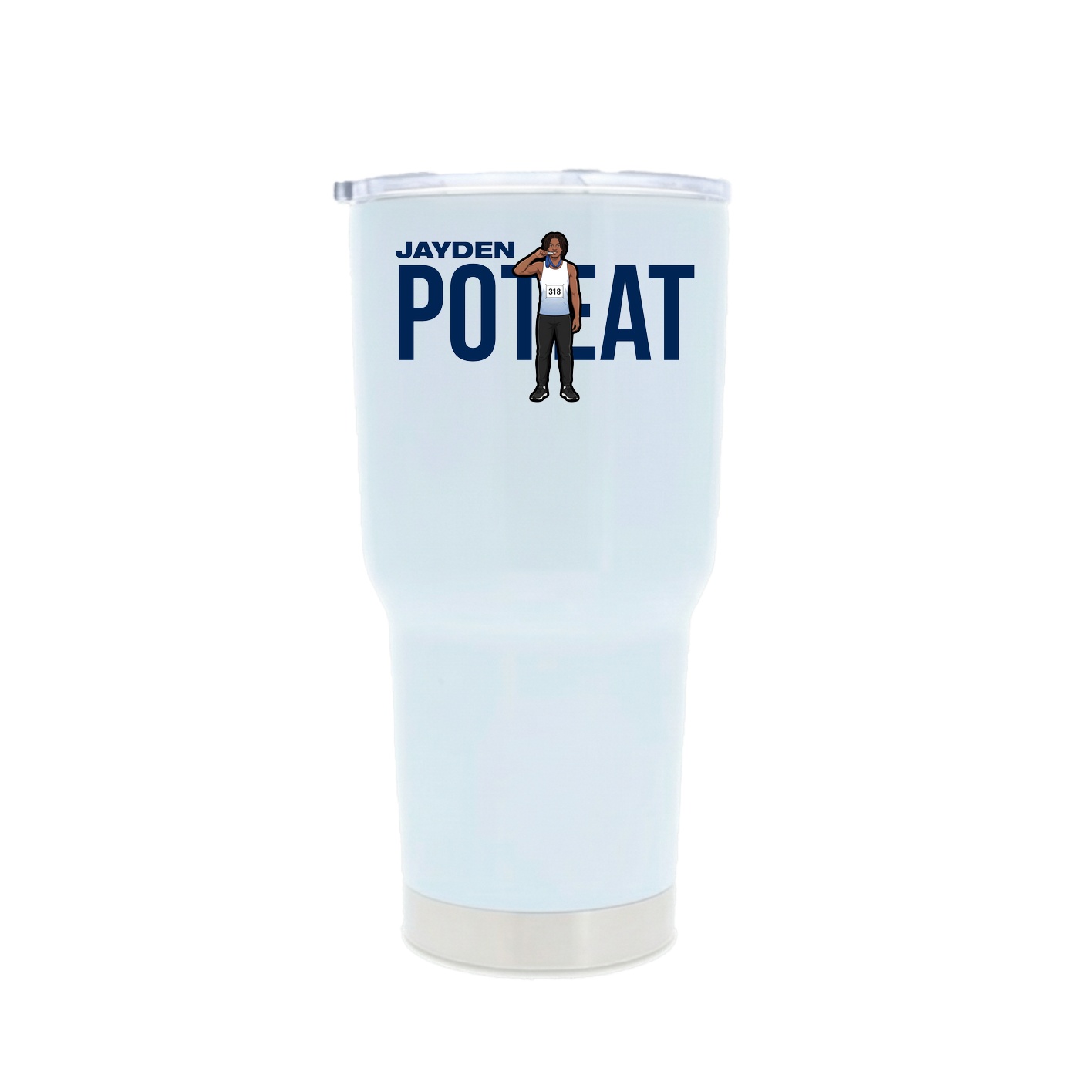 30oz Stainless Steel Tumbler — Player Name in White