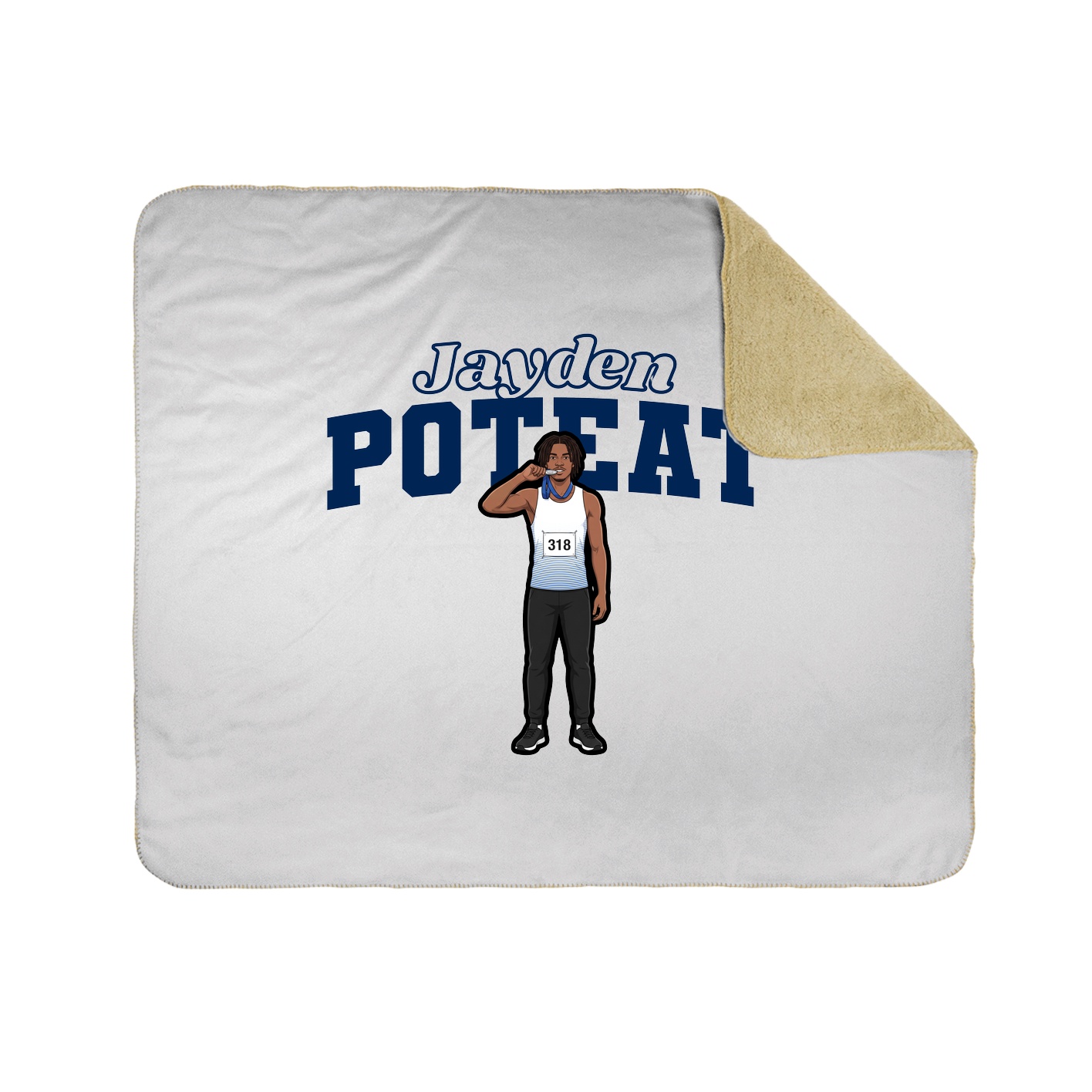 Throw Blanket — Name Arch in White