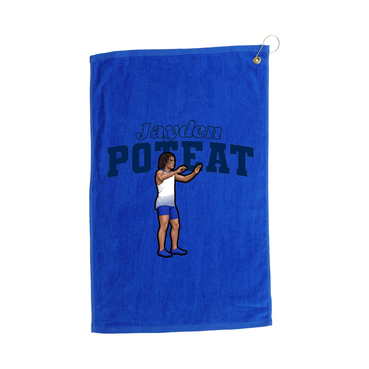 Golf Towel — Name Arch in Royal