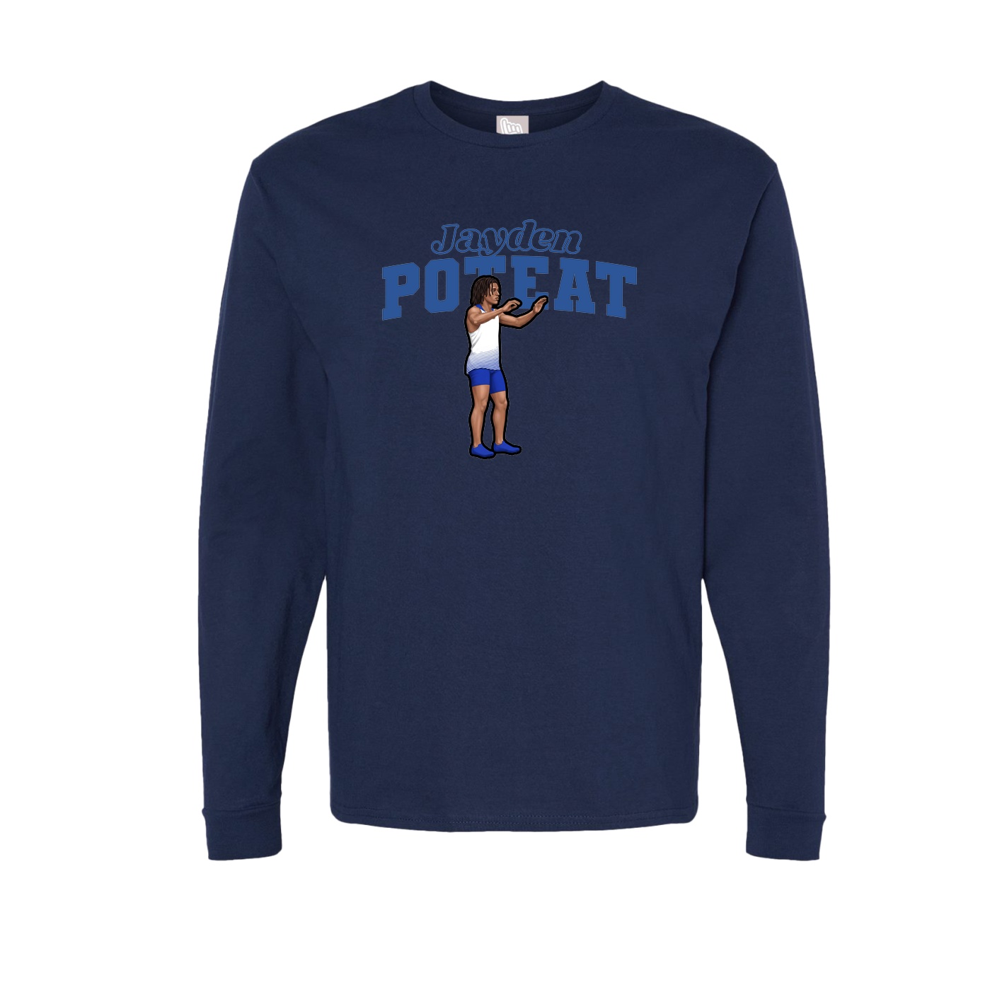 Long Sleeve Tee — Name Arch in Navy