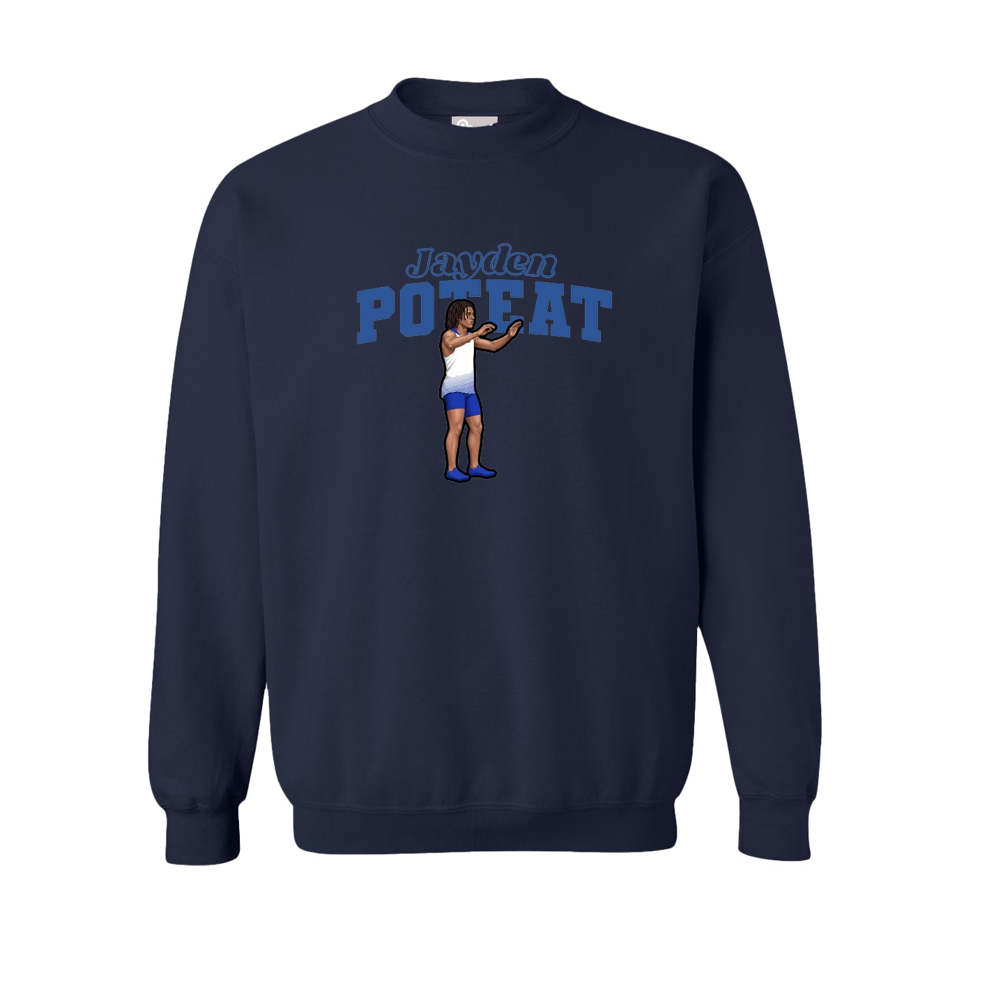 Fleece Crew — Name Arch in Navy