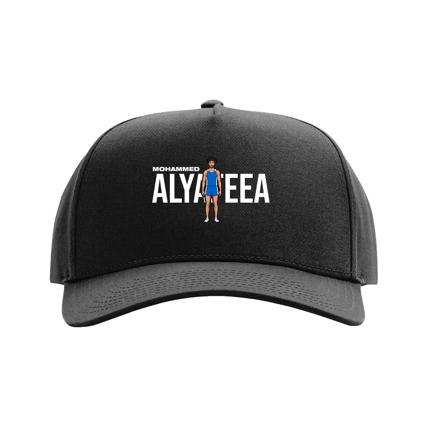 Full Fabric Five-Panel Champ Cap — Player Name in Black