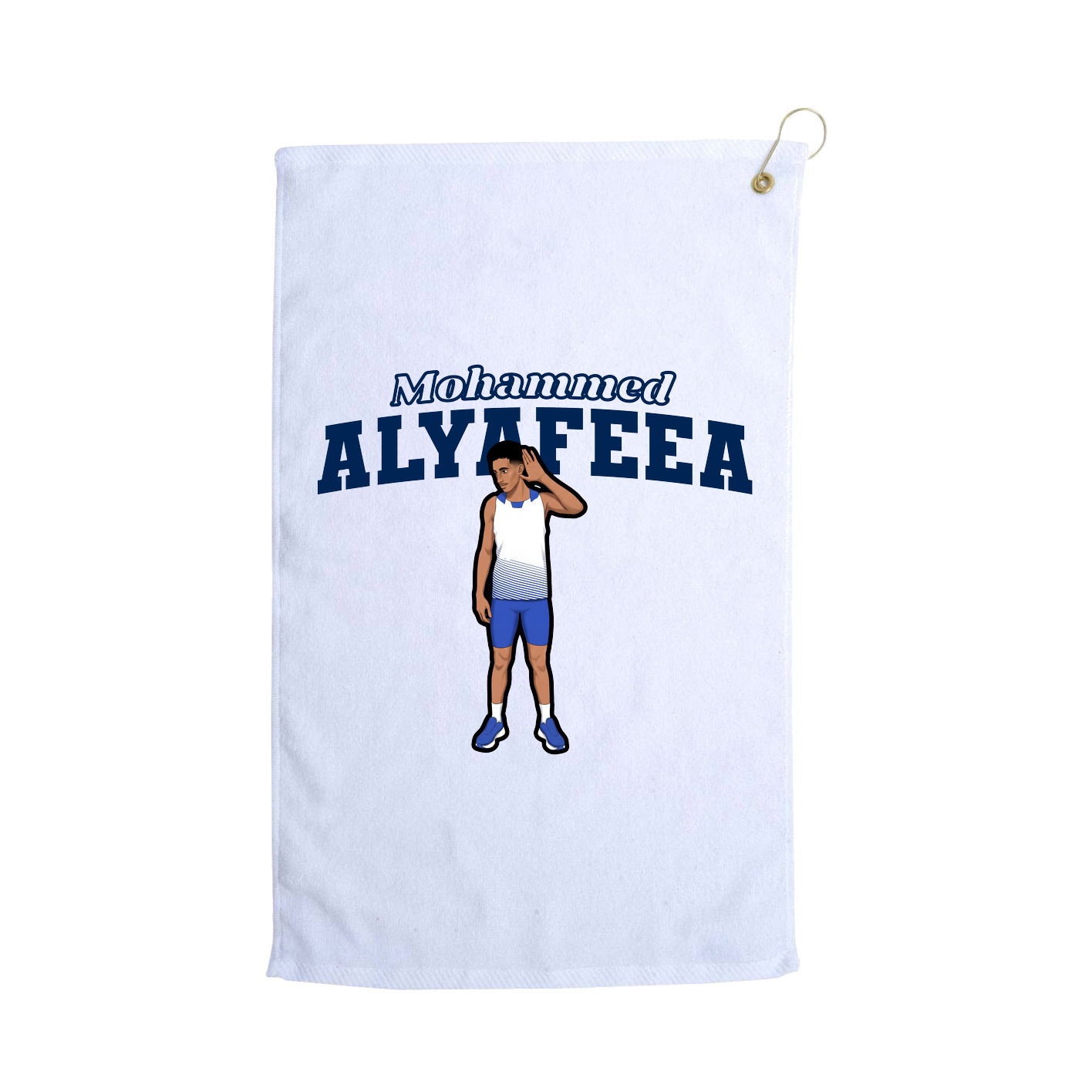 Golf Towel — Name Arch in White