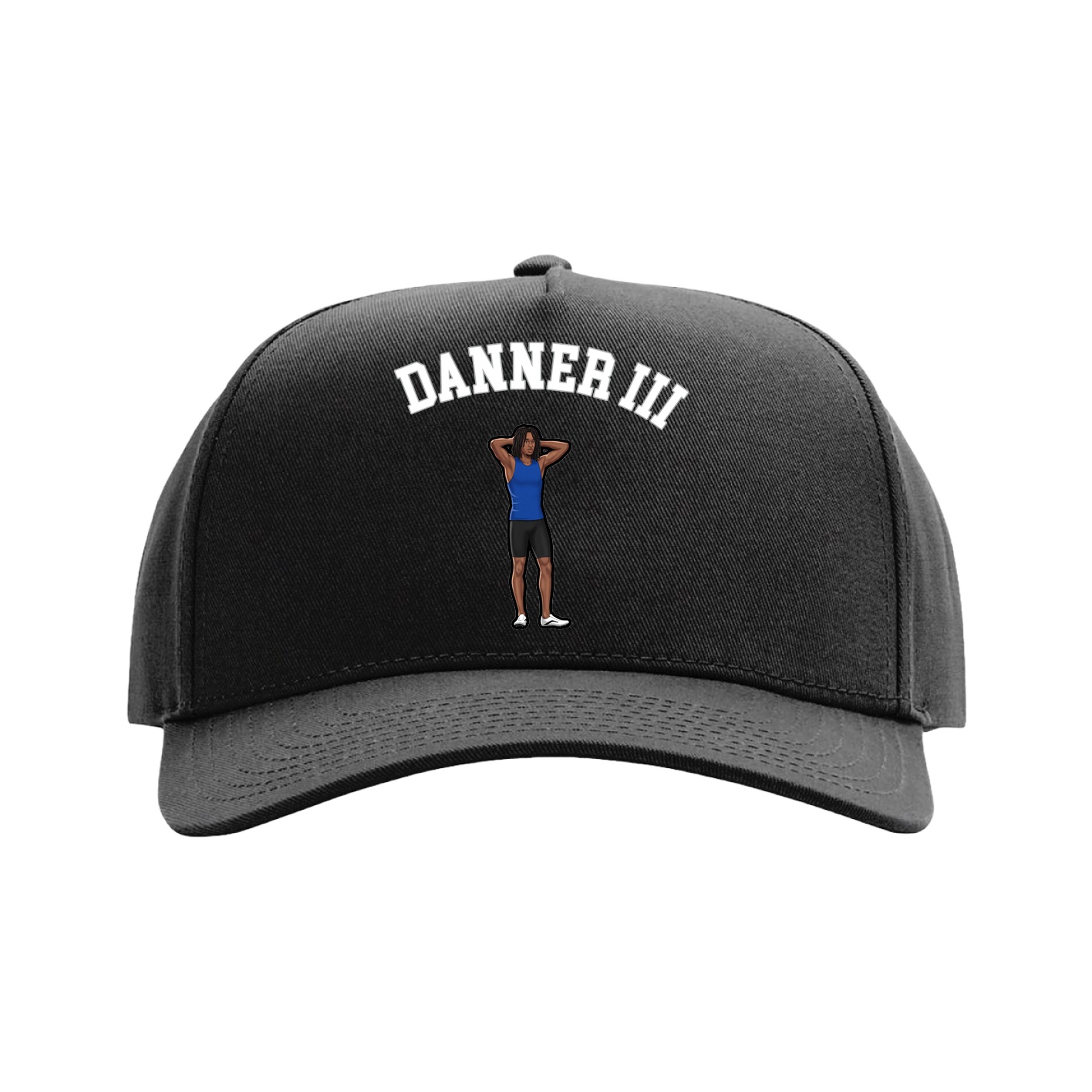 Full Fabric Five-Panel Champ Cap — Shirsey Arch in Black