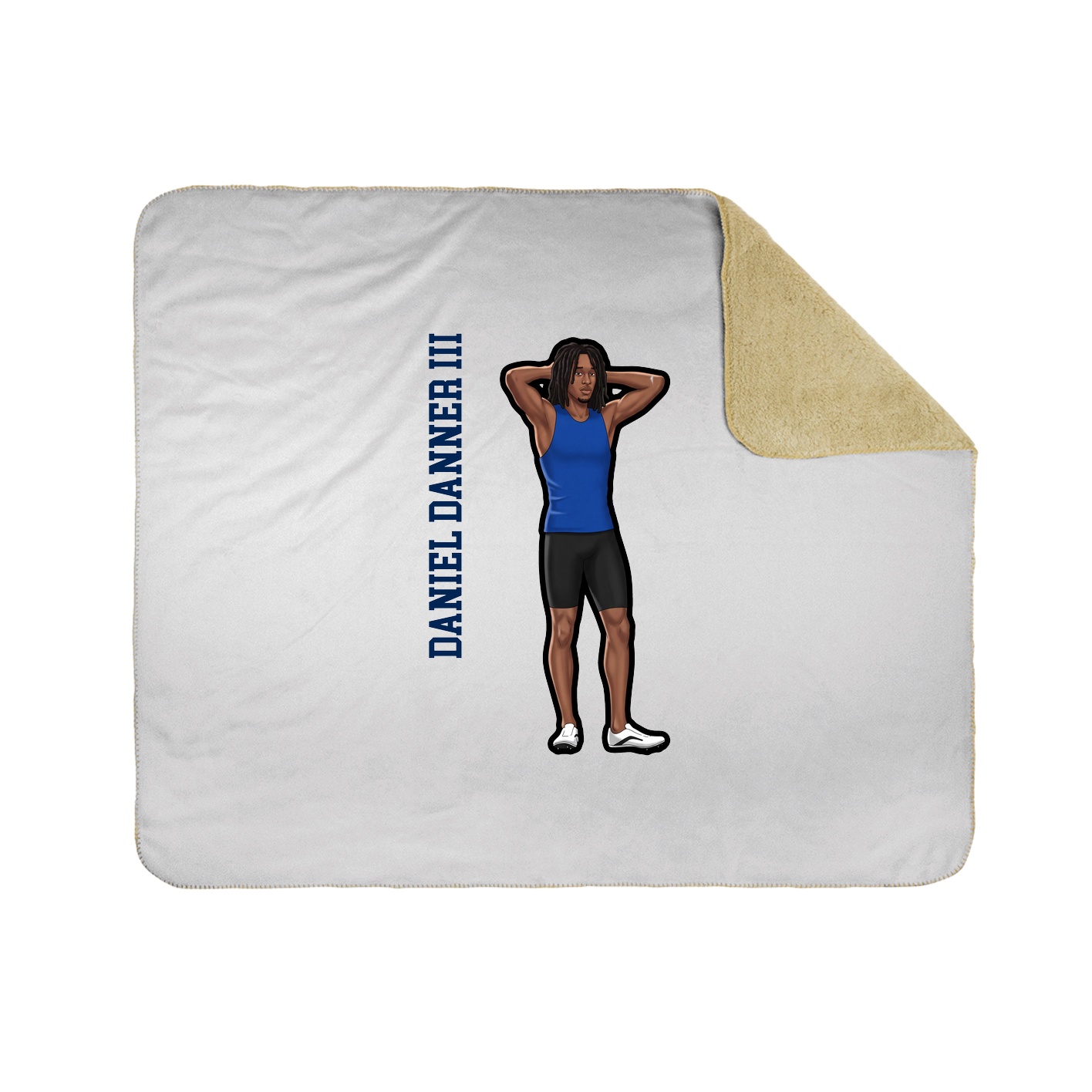 Throw Blanket — Name Vertical in White