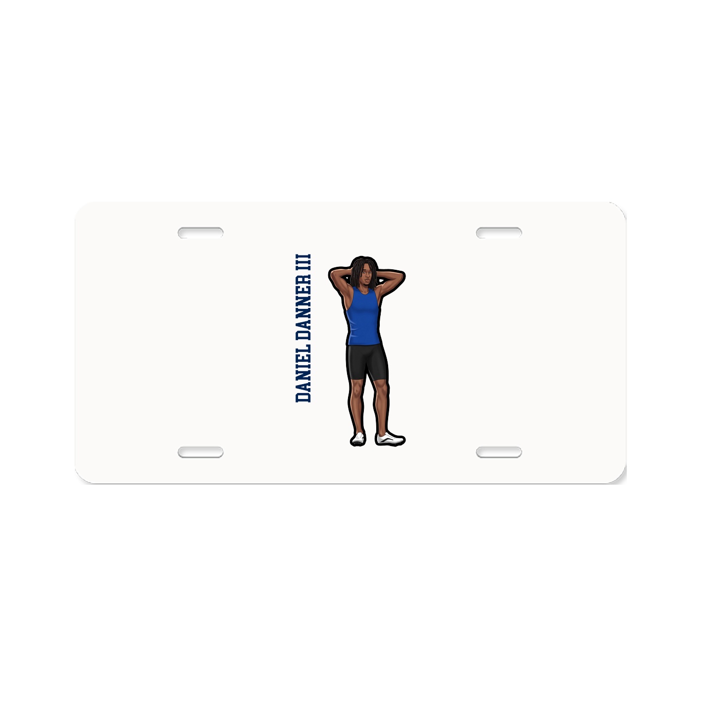 License Plate — Name Vertical in Classic