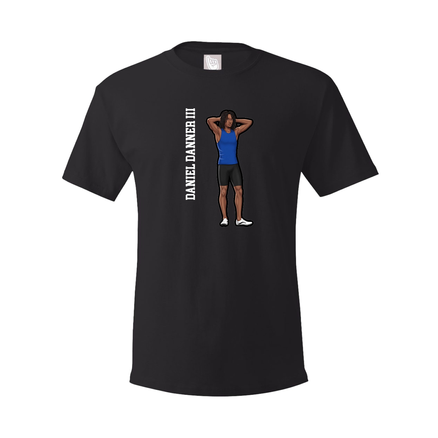 Youth Tee — Name Vertical in Black
