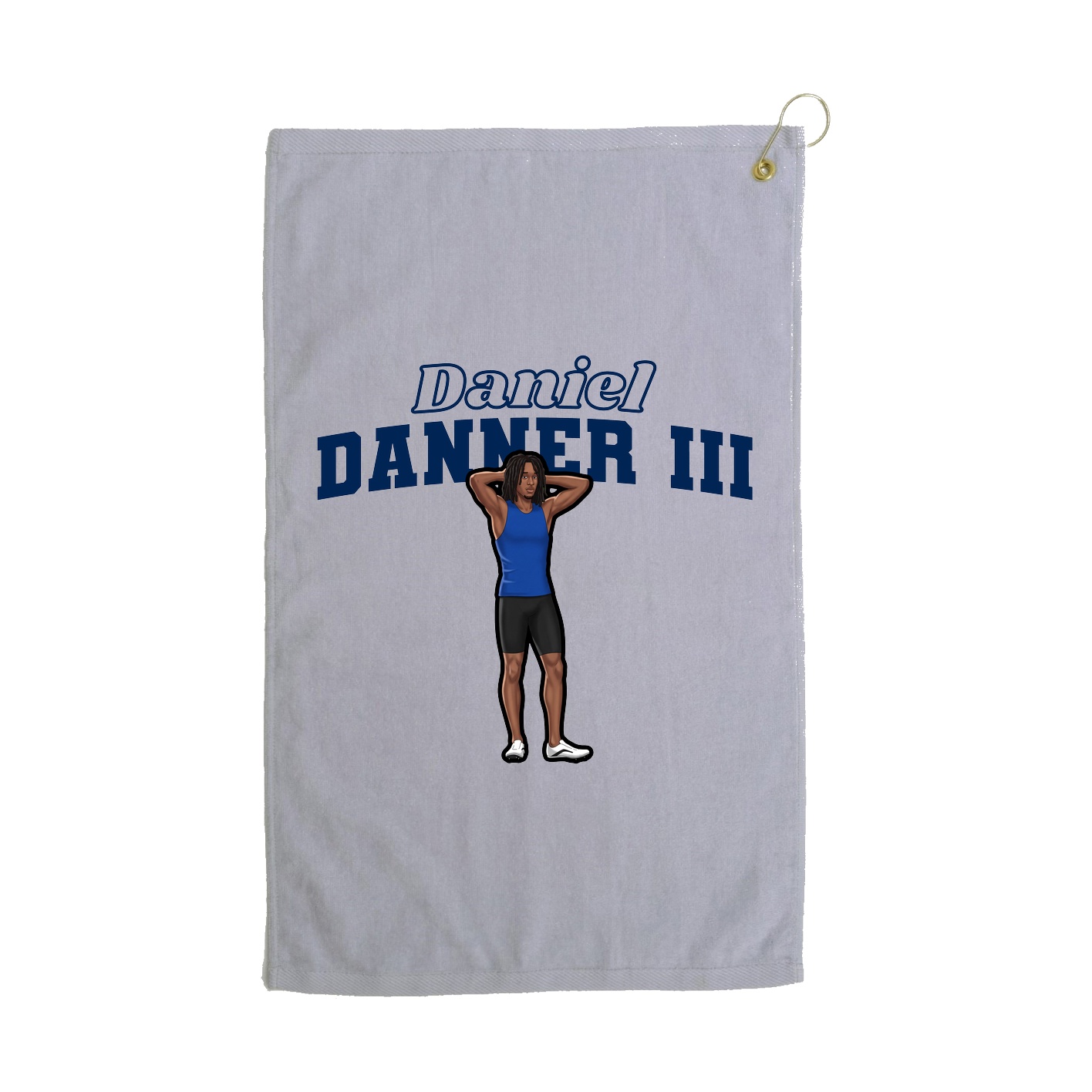 Golf Towel — Name Arch in Grey