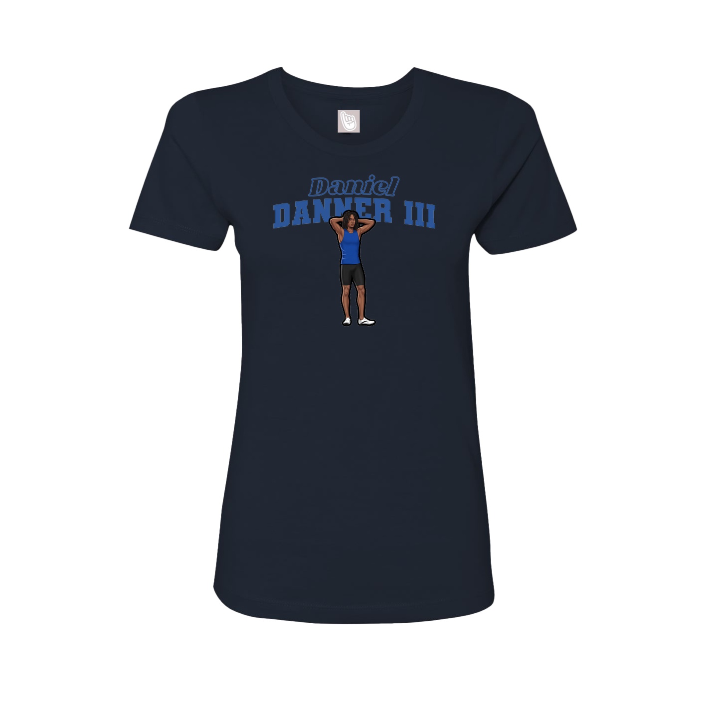 Fitted Women's Tee — Name Arch in Navy