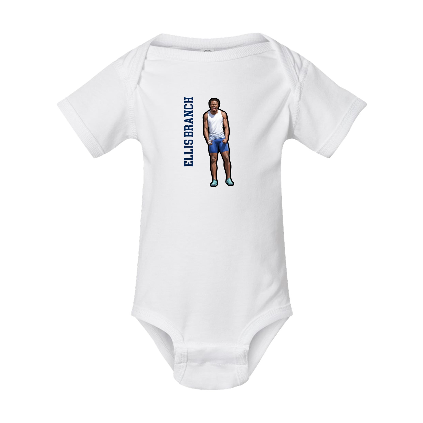 Baby Onesie — Name Vertical in White