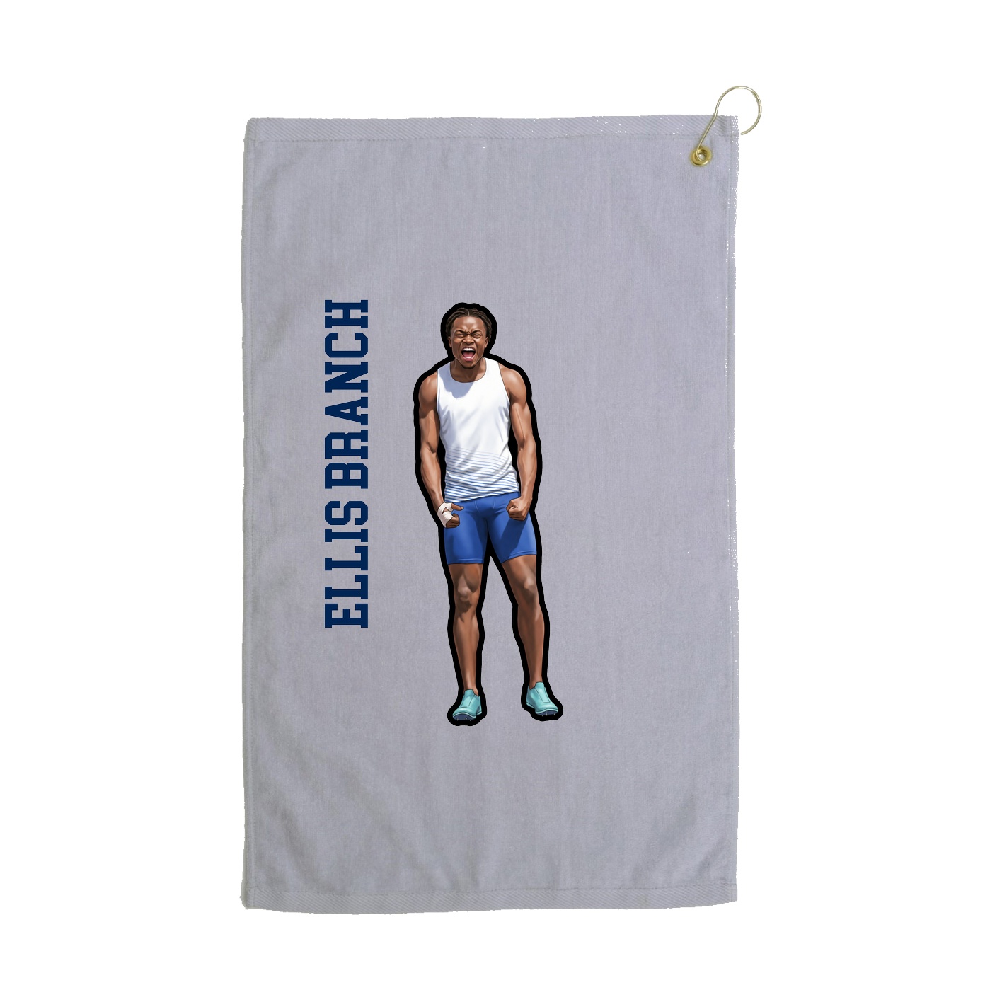 Golf Towel — Name Vertical in Grey