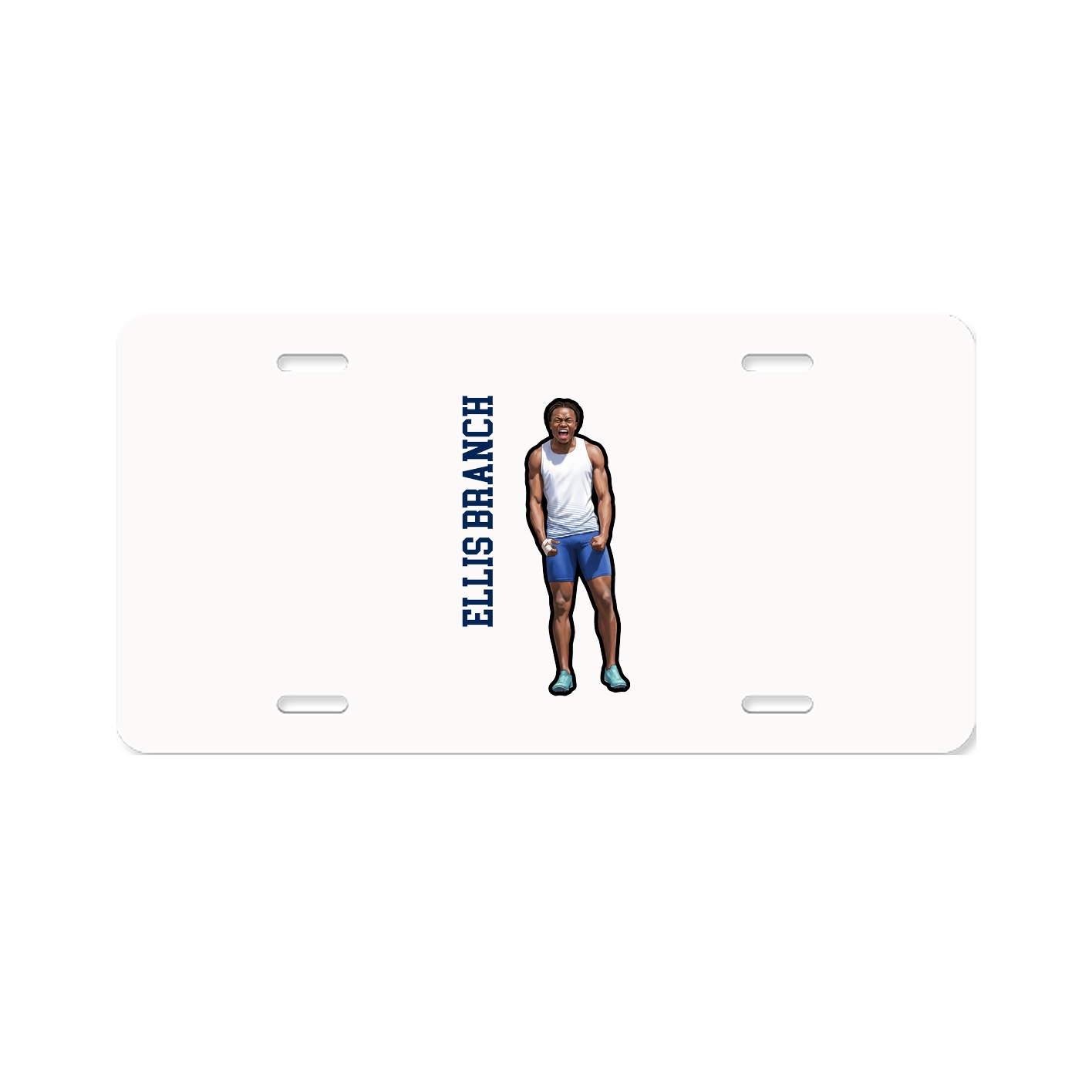 License Plate — Name Vertical in Classic