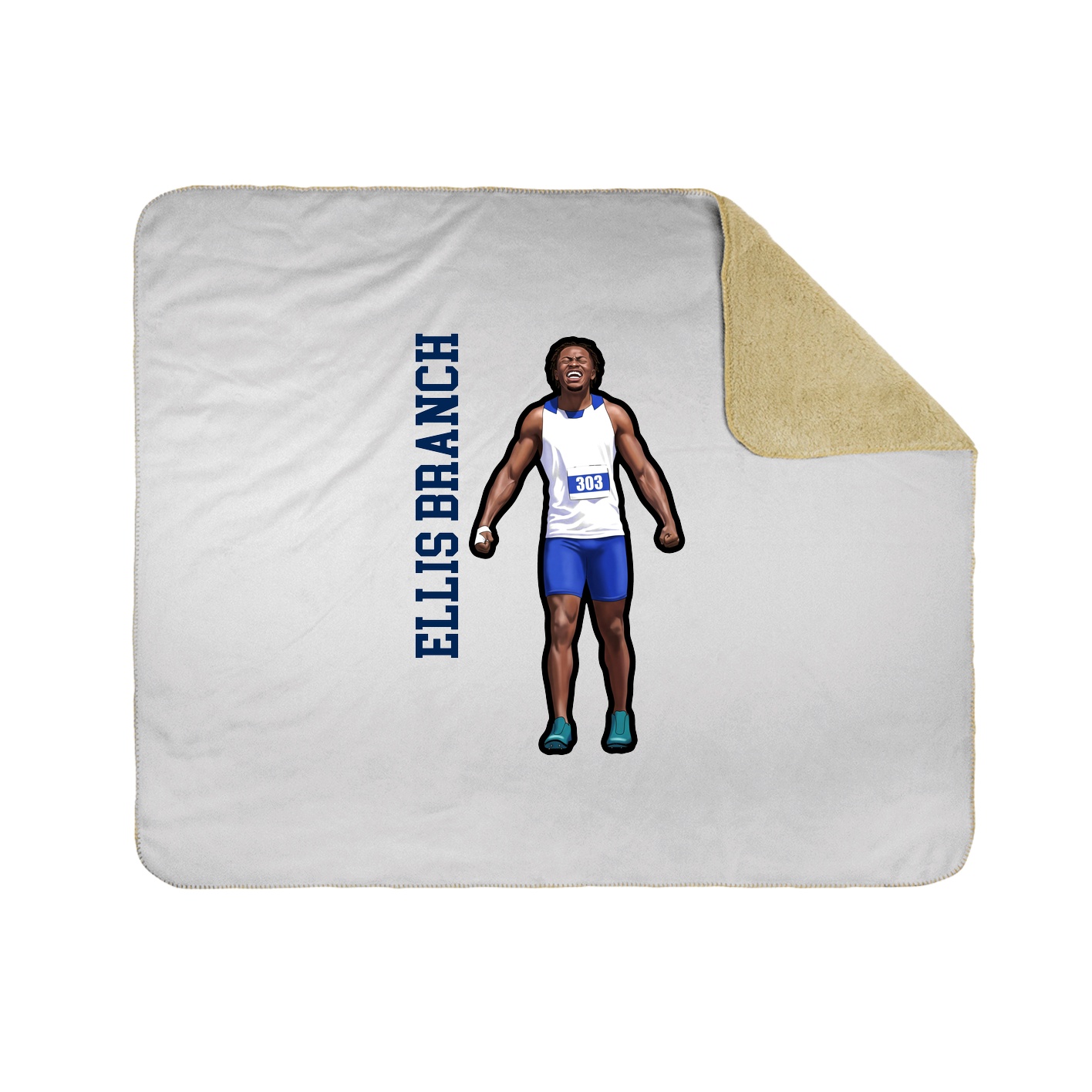 Throw Blanket — Name Vertical in White