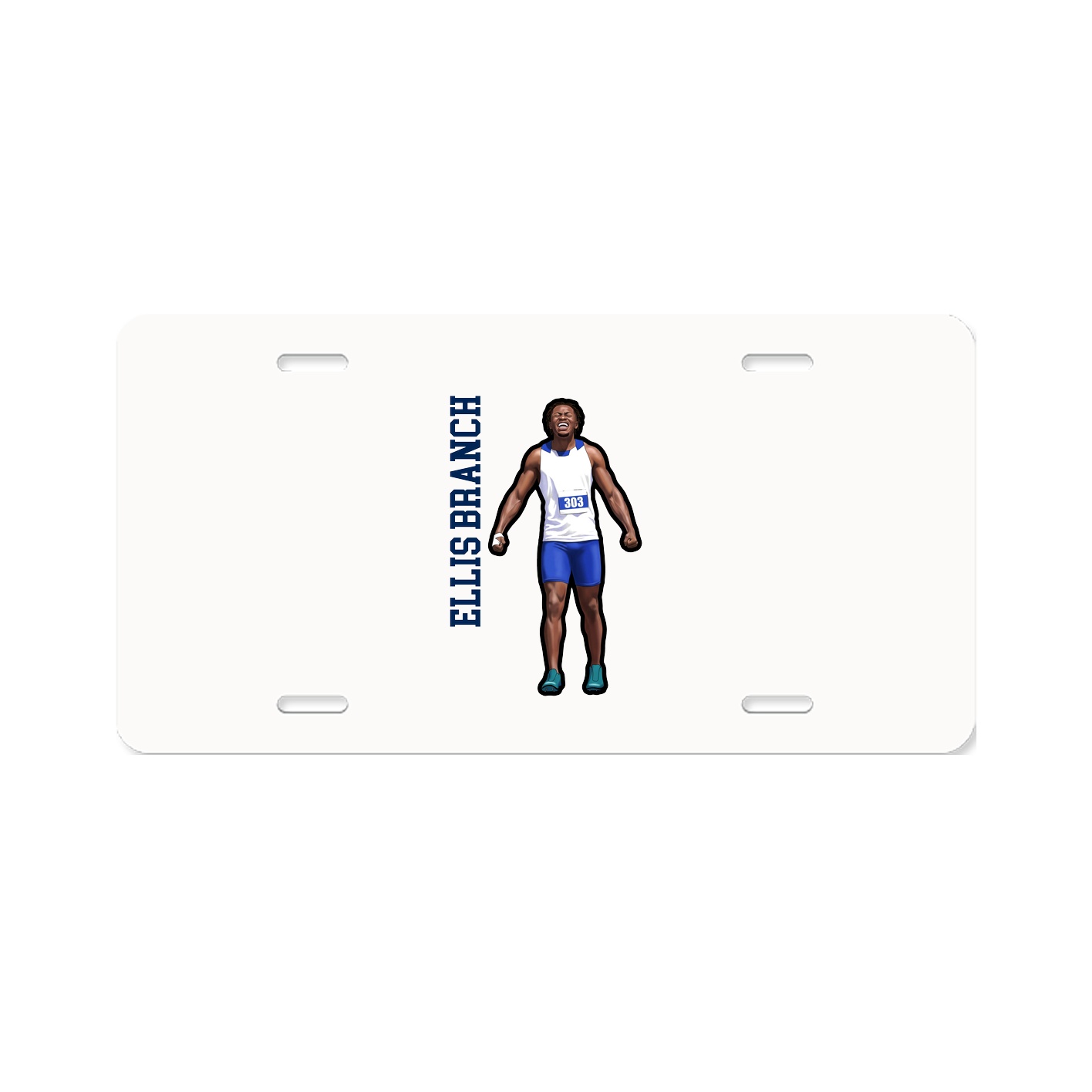 License Plate — Name Vertical in Classic