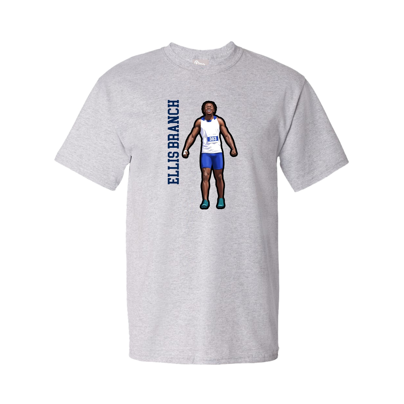 Tee — Name Vertical in Grey