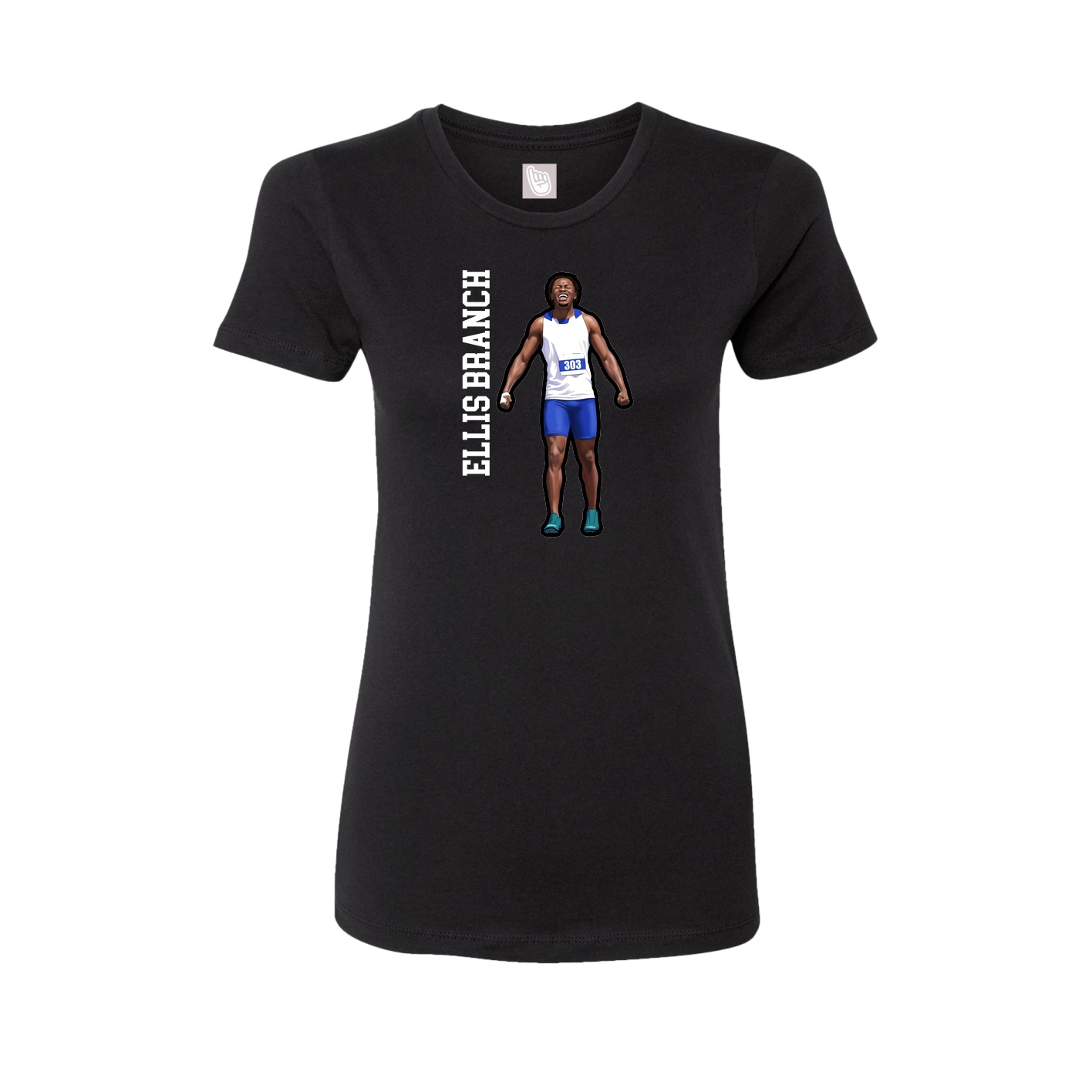 Fitted Women's Tee — Name Vertical in Black