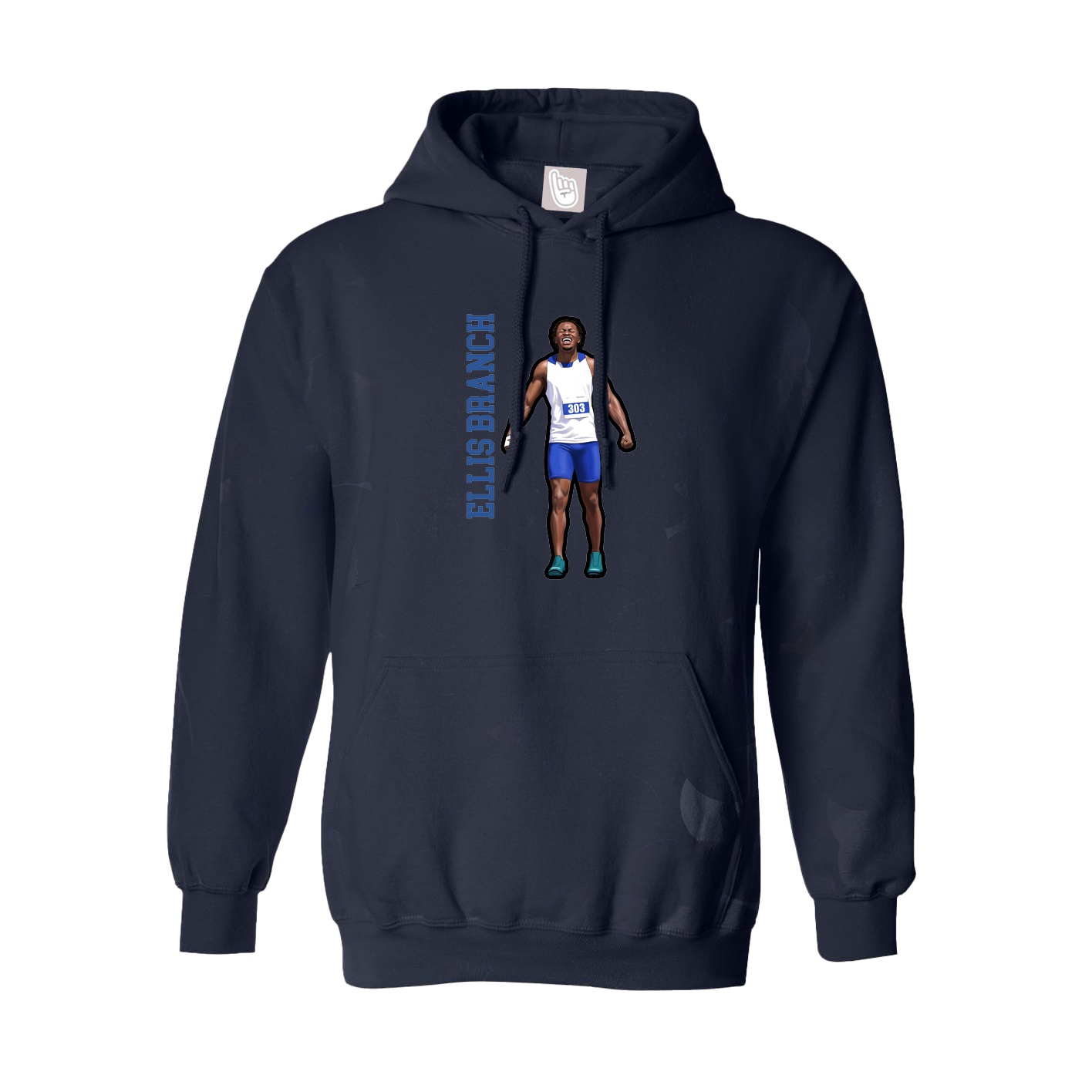 Youth Hoodie — Name Vertical in Navy