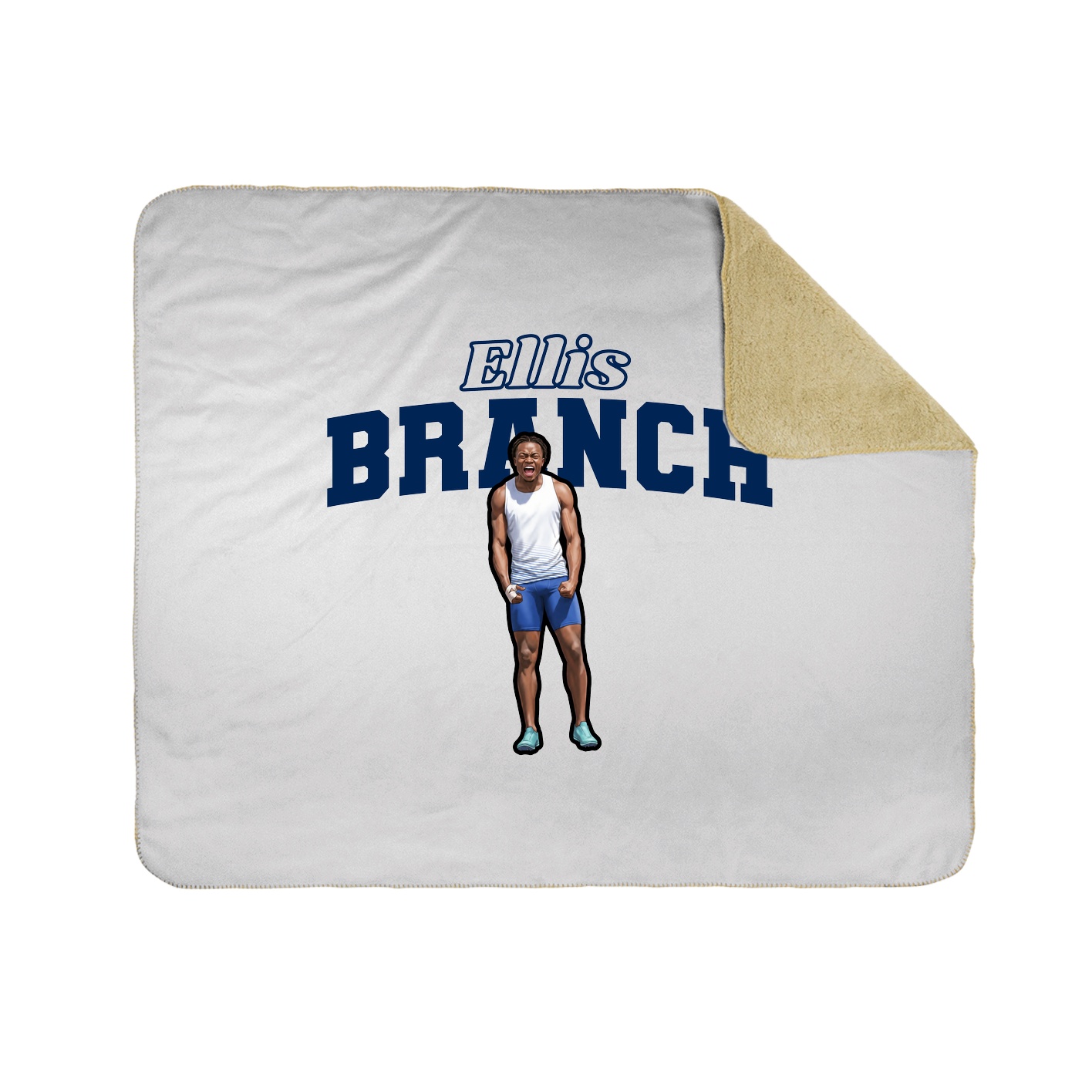 Throw Blanket — Name Arch in White