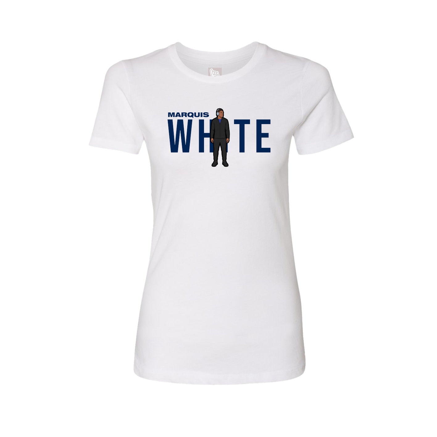 Fitted Women's Tee — Player Name in White