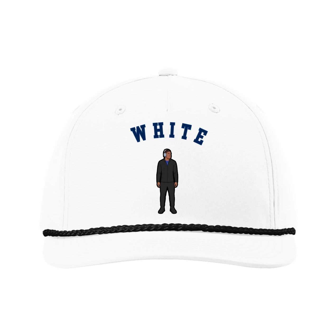 Five-Panel Classic Rope Cap — Shirsey Arch in White