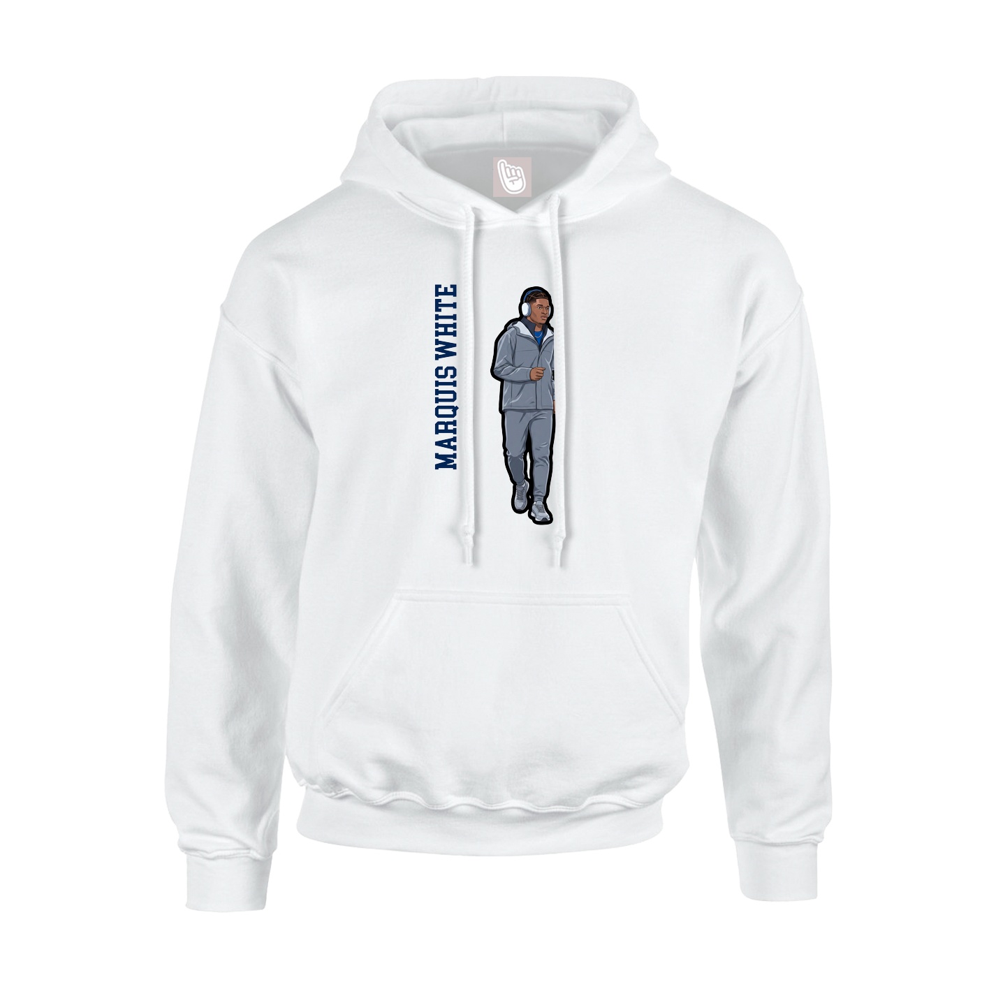 Hoodie — Name Vertical in White