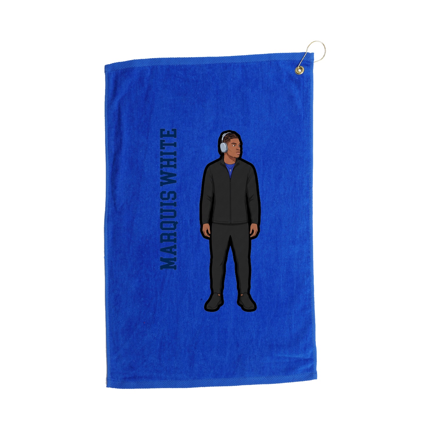 Golf Towel — Name Vertical in Royal