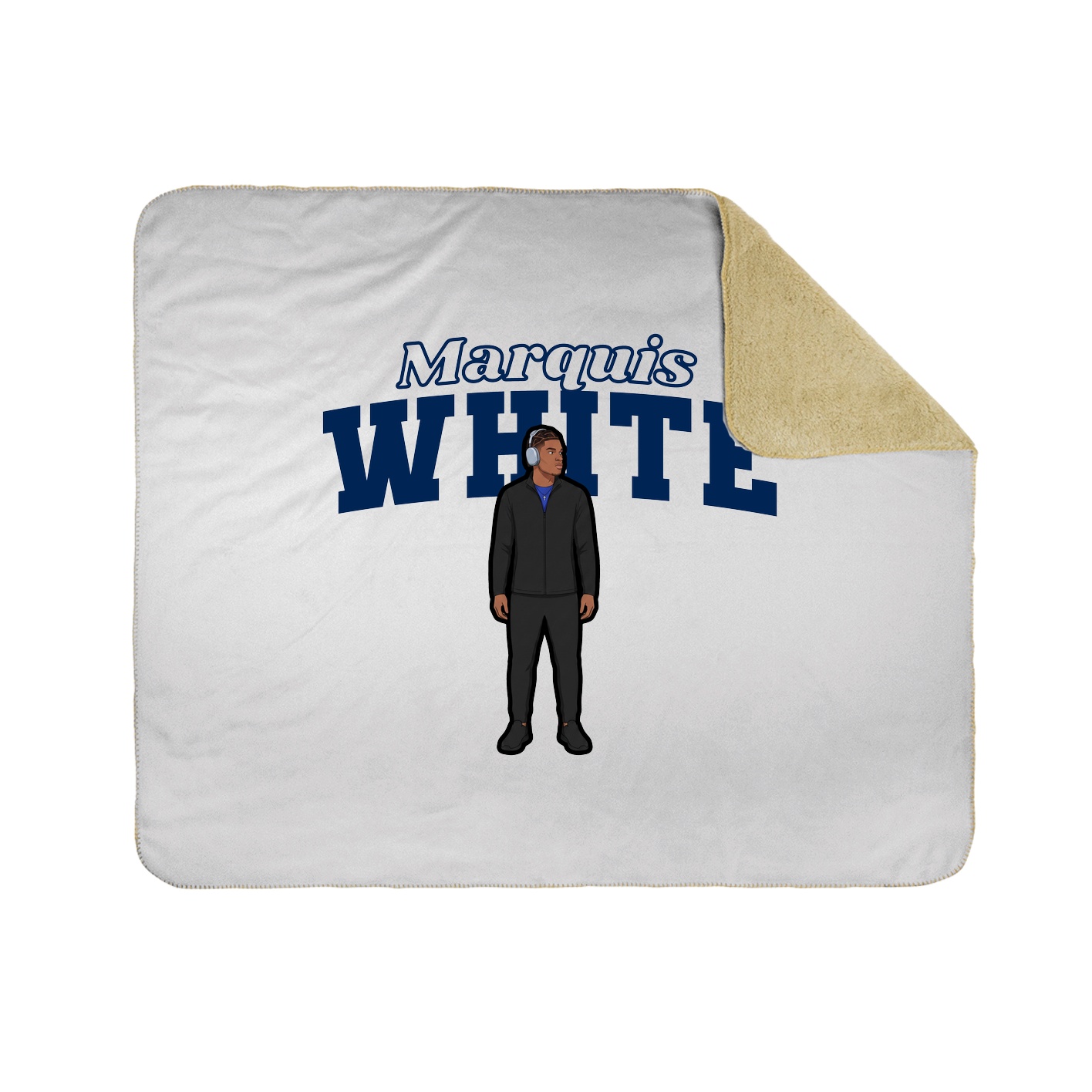 Throw Blanket — Name Arch in White