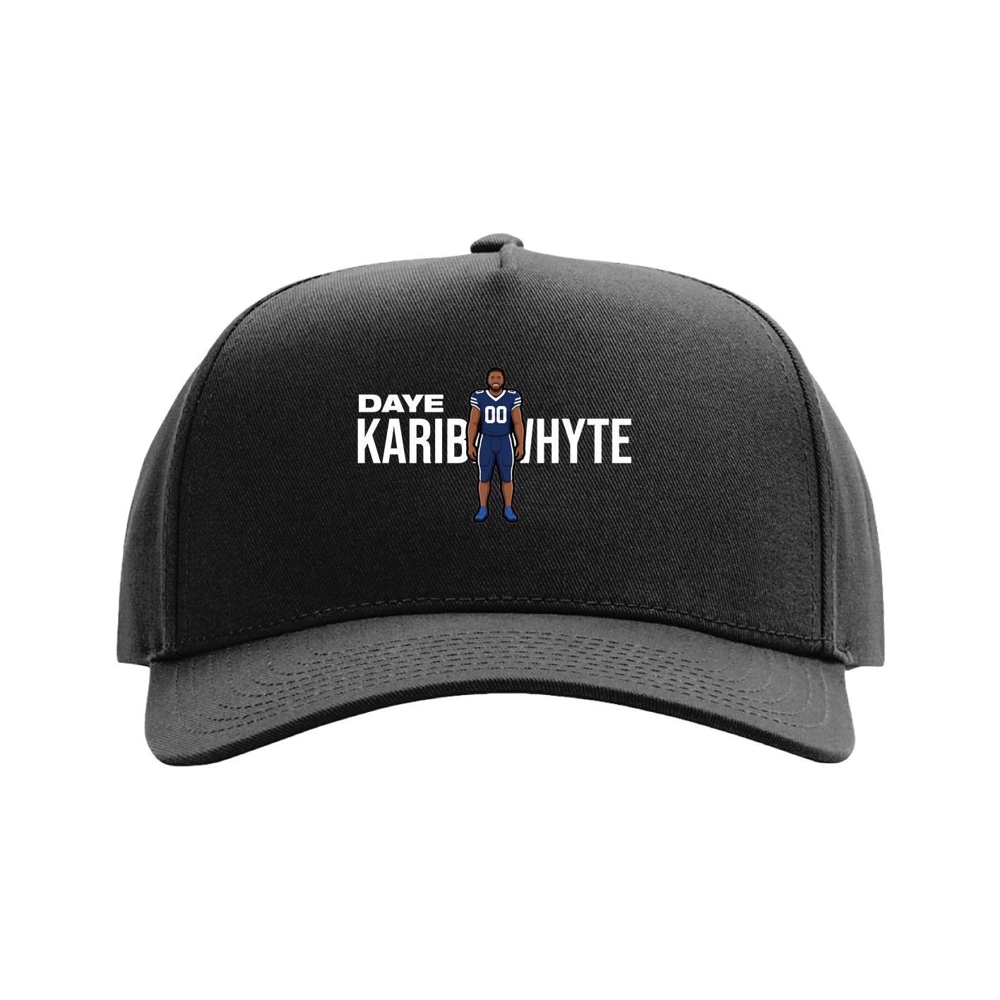 Full Fabric Five-Panel Champ Cap — Player Name in Black
