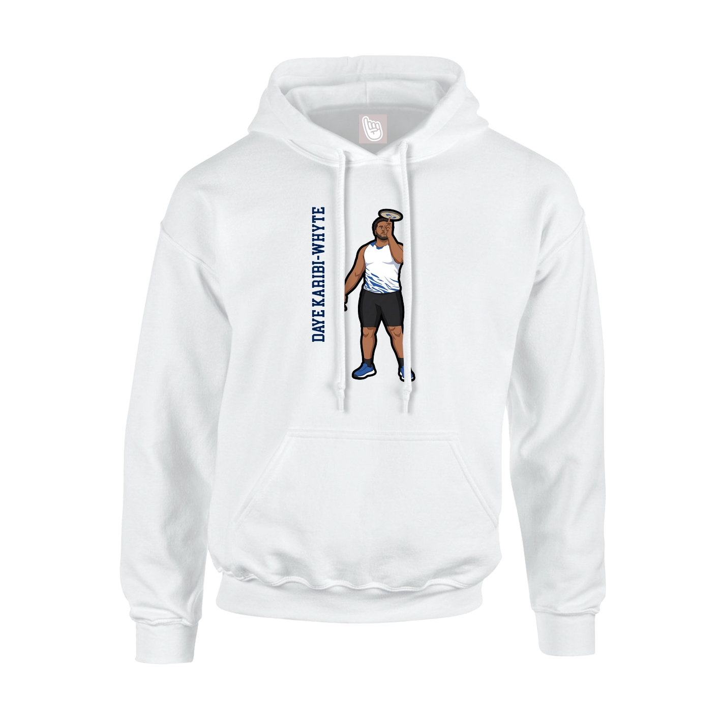 Youth Hoodie — Name Vertical in White