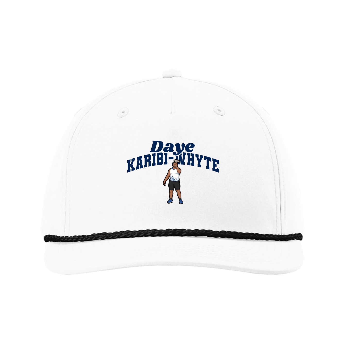 Five-Panel Classic Rope Cap — Signature Arch in White