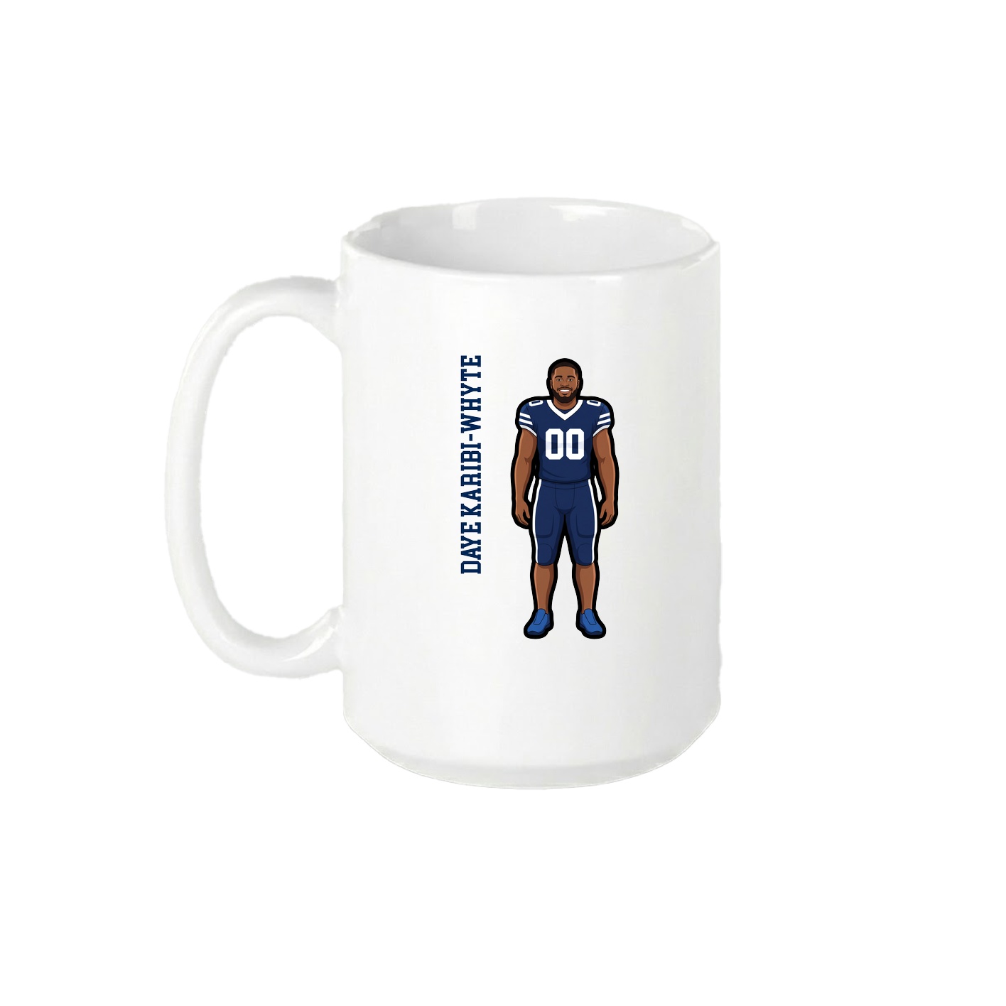 15oz Coffee Mug — Name Vertical in White