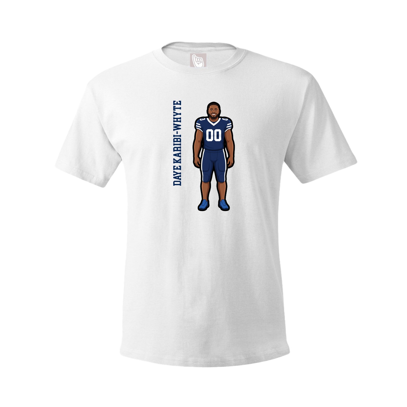 Youth Tee — Name Vertical in White