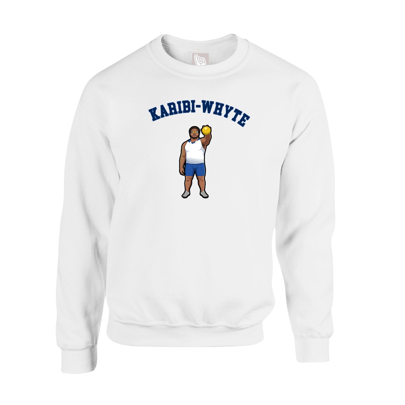 Fleece Crew — Shirsey Arch in White