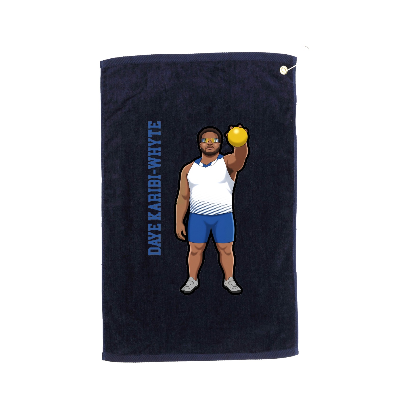 Golf Towel — Name Vertical in Navy
