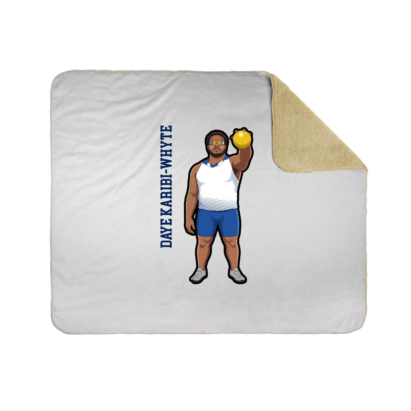 Throw Blanket — Name Vertical in White
