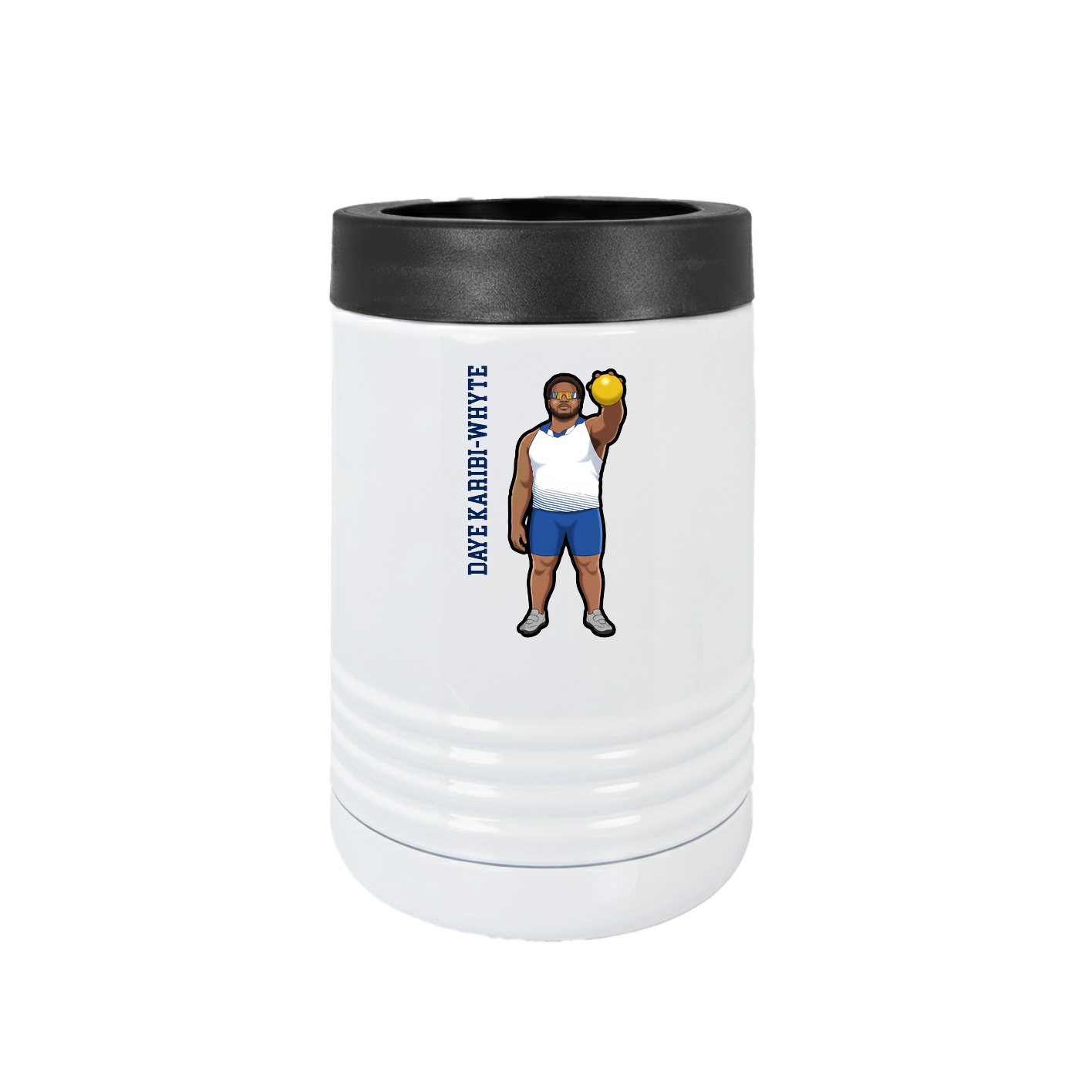 Beverage Holder — Name Vertical in White