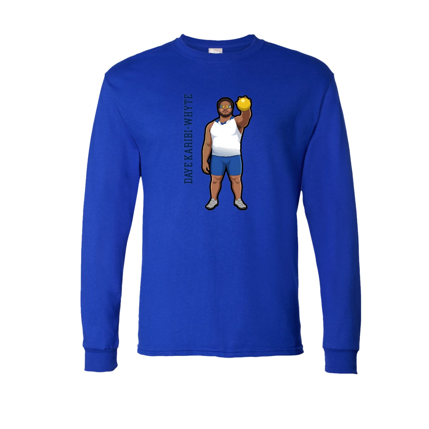 Long Sleeve Tee — Name Vertical in Royal