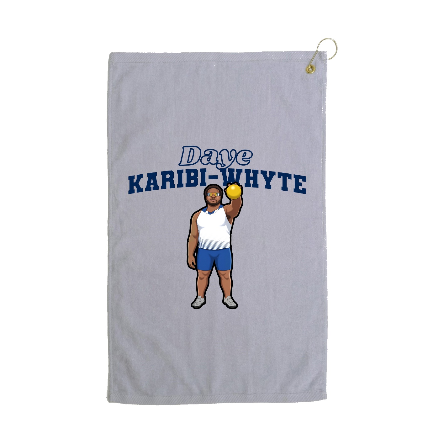 Golf Towel — Name Arch in Grey