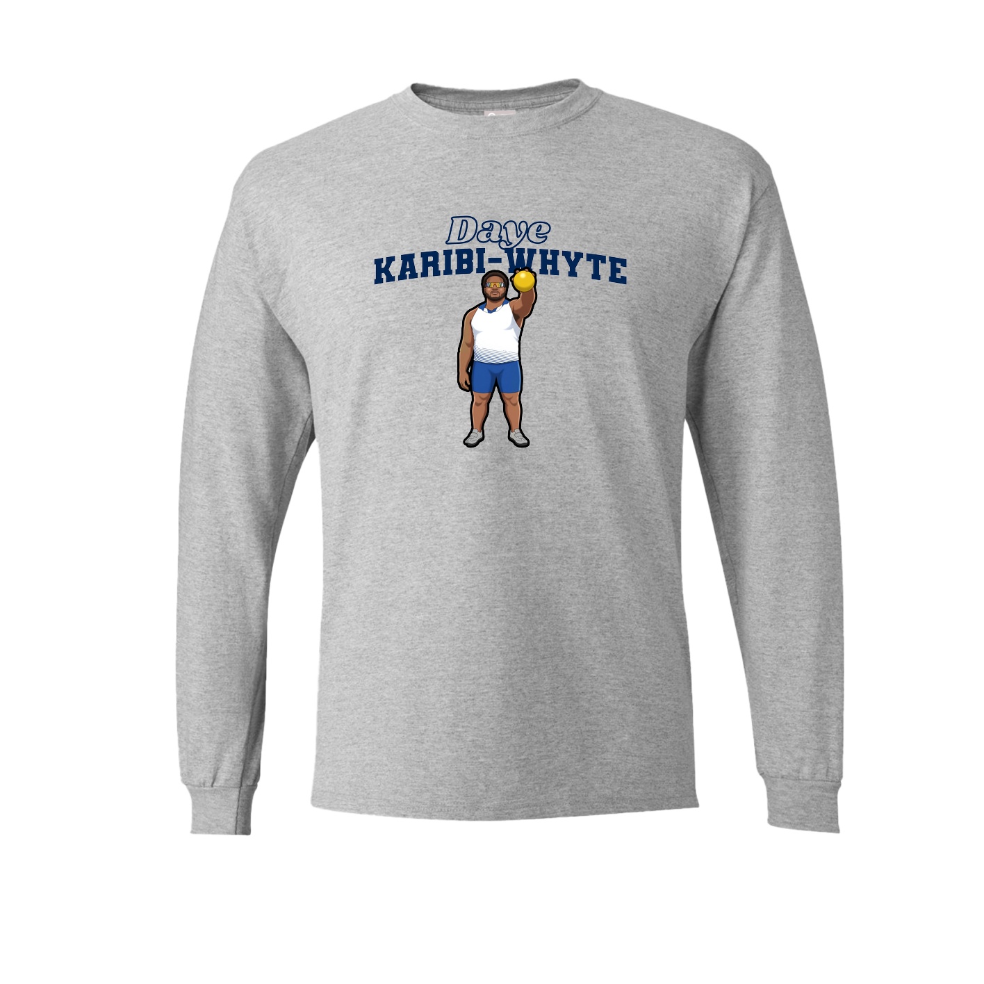 Long Sleeve Tee — Name Arch in Grey