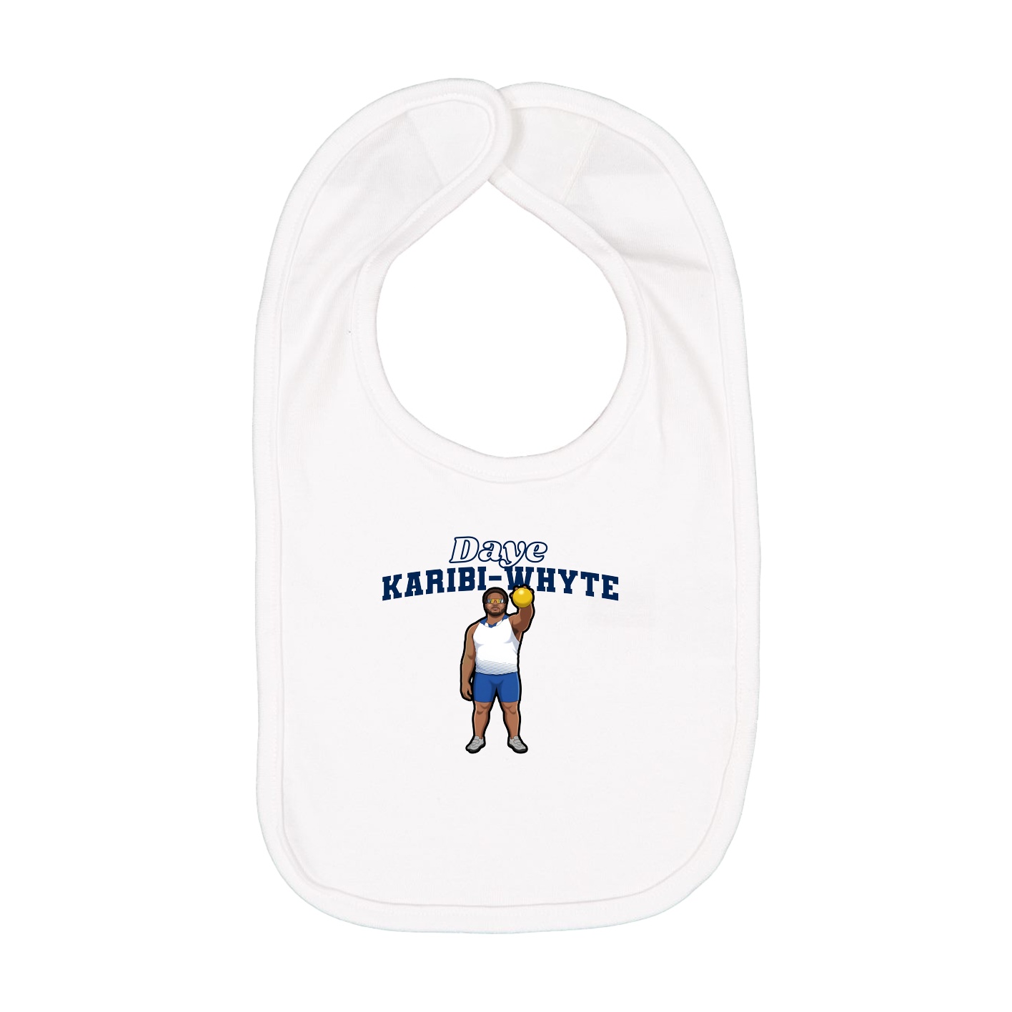Infant Bib — Name Arch in White